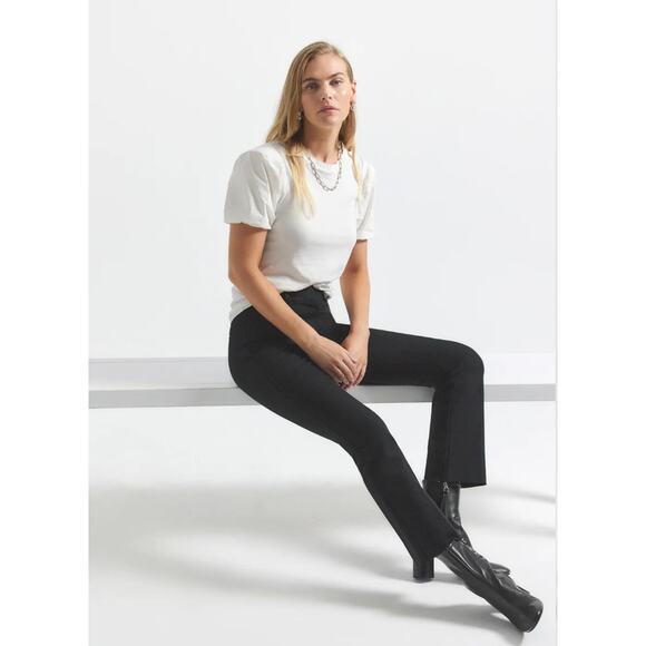 Derek Lam 10 Crosby Crop Flare Trouser Black Sz 10